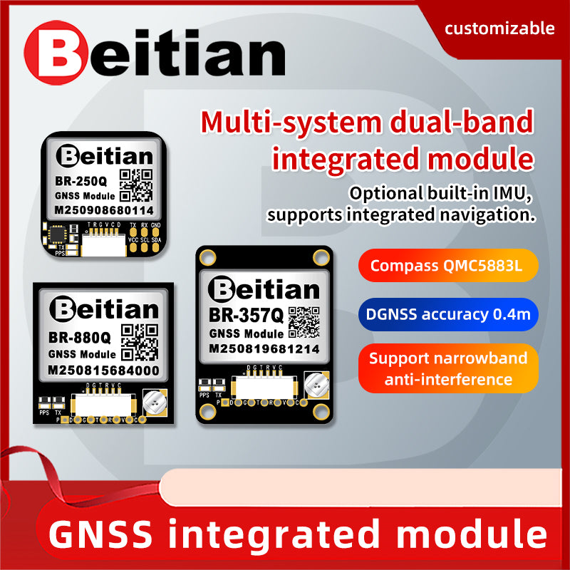 Beitian BR-280 dual-frequency multi-mode single Beidou GPS sub-meter GNSS positioning module with compass Beitian BR-280 dual-frequency multi-mode single Beidou GPS sub-meter GNSS positioning module with compass